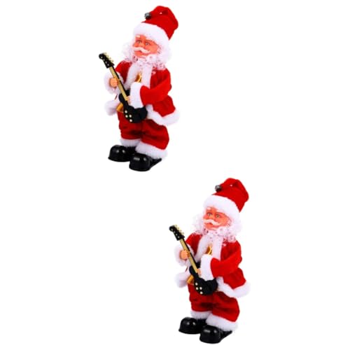 Toyvian 2 STK Weihnachts Musik Für Den Alten Mann Kinderspielzeug Kinder Dekor Kinder Weihnachtsmann Spielzeug Weihnachtsmann-Figur Weihnachtstischfigur Puppe Saxophon Ältere Rot Stoff von Toyvian