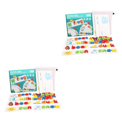 Toyvian 2 Sätze Buchstaben Puzzle Wörter Buchstaben-Puzzle-Spiel ABC-Lernspielzeug Alphabet Spelling Game Children Letter Cognitive Toy Spielzeuge Rätsel Spielzeug mit Alphabetblöcken Kind von Toyvian