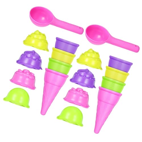 Toyvian 2 Sätze Eiscreme Sandspielzeug mit Realistischen Formen und Glatten Kunststoffmoldings für Strandparty Sandkasten und Kreative Outdoor Spiele von Toyvian