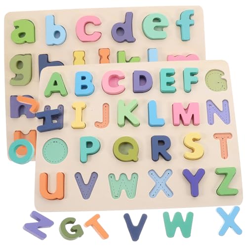 Toyvian 2 Sätze Holzpuzzle Alphabet Lernspielzeug Pädagogisches Englisch Buchstaben Puzzle für Vorschulkinder Fördert Hand Auge Koordination Logisches Farben und Formerkennung Toyvian 2 Sätze Holzpuzzle Alphabet Lernspielzeug Pädagogisches Englisch Buchstaben Puzzle für Vorschulkinder Fördert Hand Auge Koordination Logisches Farben und Formerkennung von Toyvian