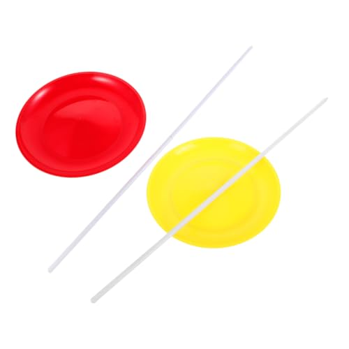 Toyvian 2 Sätze Jonglierplatten mit Sticks Ausgewogenes Design für Schnelle Fertigkeitsentwicklung Tragbar und Langlebig Geeignet für Zirkusvorführungen Outdoor Spiele und Anfänger von Toyvian