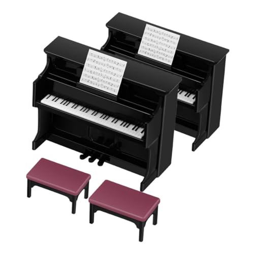 Toyvian 2 Set Miniatur Klavier Hocker Für Puppenhaus Musik Instrument Spielzeug Mit Punktzahl Simulation von Toyvian