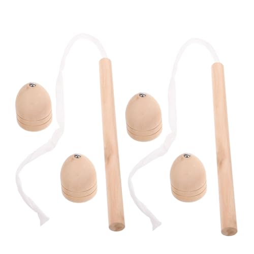 Toyvian 2 Sets Holz-kreiselspielzeug Traditionelle Rotierende Kreisel Für Kinder Sicheres Material Lustiges Lernspielzeug Für Partys von Toyvian