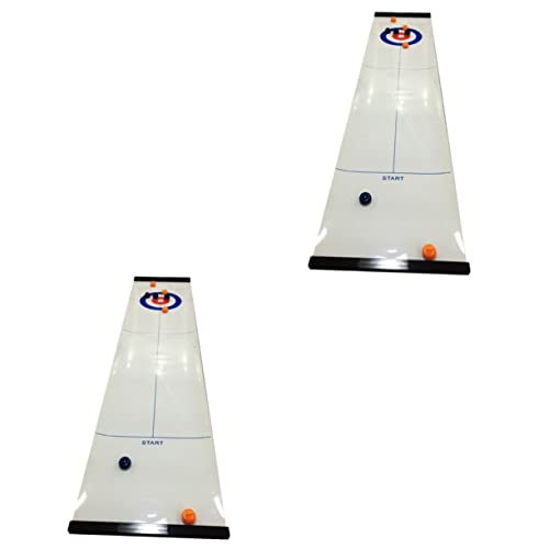 Toyvian 2 Sätze Mini-Curling Adukt-Spielzeug Indoor-Spielset Spielzeuge Desktop-Curlingball Lernspielzeug Puzzle Spielzeugset einstellen Kind Weiß von Toyvian