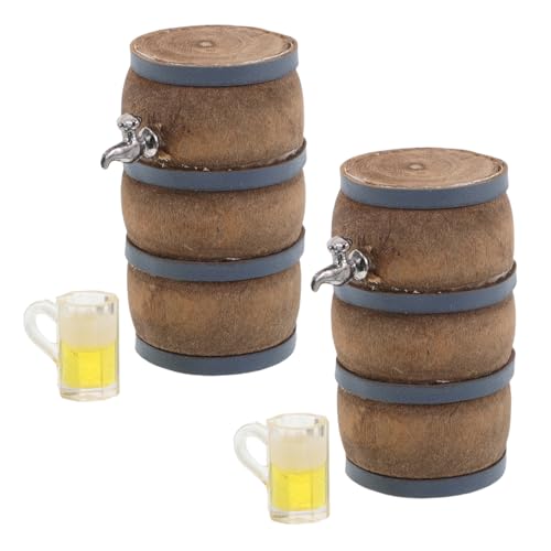 Toyvian 2 Sätze Miniatur Holz Bierfass Weinfass Modell mit Wasserhahn und Weingläsern für Puppenhaus Bar Deko Vintage Miniatur Getränke Zubehör Toyvian 2 Sätze Miniatur Holz Bierfass Weinfass Modell mit Wasserhahn und Weingläsern für Puppenhaus Bar Deko Vintage Miniatur Getränke Zubehör von Toyvian