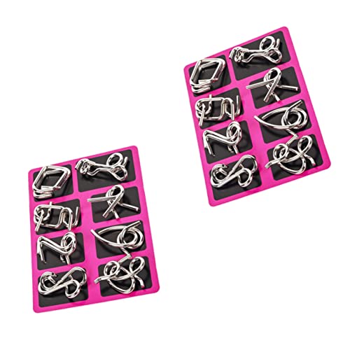 Toyvian 2 Sätze Neun Serien Ring Für Ineinandergreifendes Puzzle Iq-rätsel Aus Metalldraht Puzzles Aus Metalldraht Entwirrungspuzzle Rot Rostfreier Stahl von Toyvian