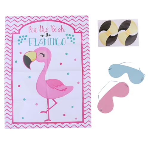 Toyvian 2 Sätze Party-Aufkleber Party partyknaller partyspiele Kindergeburtstag Party Spiele Flamingo Party wohnraumdeko Spielplakat Aufkleber für Kinderspiele Stoff Rosa von Toyvian