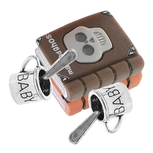Toyvian Halloween Puppenhaus Miniatur 2er Pack Miniatur Kaffeetasse Notebook Büro Szene Requisiten von Toyvian