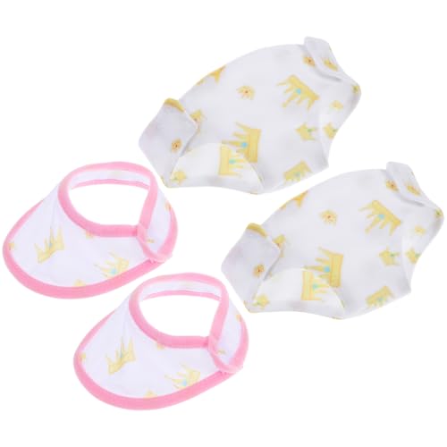 Toyvian 2 Sätze Puppenunterwäsche Wässriges Handtuch Babydoll Accessoires Babyzubehör Windel Lätzchen Waschbare Unterhose Für Babypuppen Prinzessin-Puppe-kostüm- Stoff von Toyvian