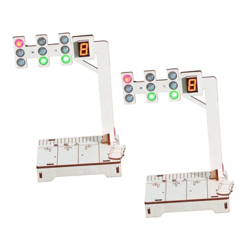 Toyvian 2 Sätze Stem Bausatz DIY Holz Verkehrsampel Modell Lernspielzeug Wissenschaft Experiment Kit Praktischer Fähigkeiten und Logisches Denken für Familie und Schule von Toyvian