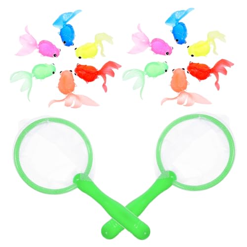 Toyvian 2 Sätze Weiche TPR Goldfisch Spielzeuge für Teiliges Badewannen und Wasserspielzeug Set mit Lustigen Cartoon Designs Sicher und Leicht für Junge Mädchen und von Toyvian