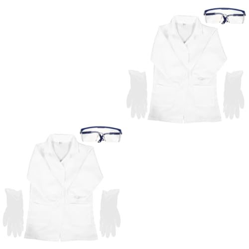 Toyvian 2 Sätze Weißer Kittel für Kinder kinderarzt spielzeug kinder halloween kostüm Kidcore-Kleidung Wissenschaftlerkostüm für Kinder wissenschaftler kleidung waschbar weißer Mantel von Toyvian