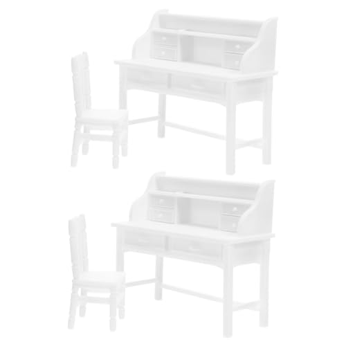 Toyvian 2 Sätze Weißer Schreibtisch und Stuhl mit Realistischen Öffnenden Schubladen Miniatur Lernplatz für Familienspiele und Schulaktivitäten Toyvian 2 Sätze Weißer Schreibtisch und Stuhl mit Realistischen Öffnenden Schubladen Miniatur Lernplatz für Familienspiele und Schulaktivitäten von Toyvian