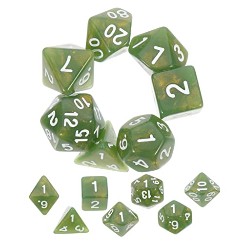 Toyvian 2 Sätze Würfel Mehrseitig Spiel-Requisiten Partygeschenk Brettspiel-Tool Partyzubehör Acryl Green von Toyvian