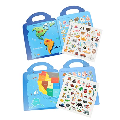 Toyvian 2sätze Junge Mädchen Stickerbücher Weltkarte Wiederverwendbare Aufkleber Für Kleinkinder Lernspielzeug Kreativität Und Vorstellungskraft Tragbar Mit Griff Toyvian 2sätze Junge Mädchen Stickerbücher Weltkarte Wiederverwendbare Aufkleber Für Kleinkinder Lernspielzeug Kreativität Und Vorstellungskraft Tragbar Mit Griff von Toyvian