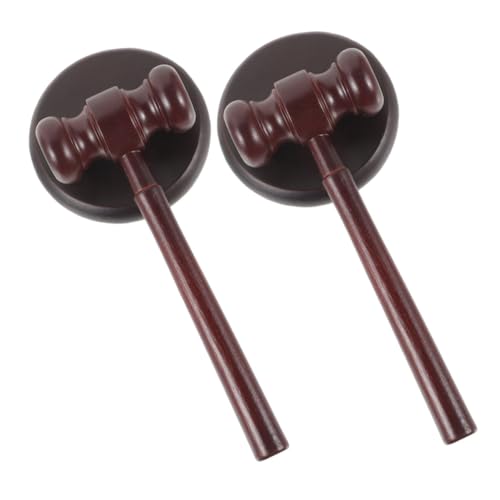 Toyvian 2 Satz Richter Hammer Holz Richterhammer Richterhammer Schlagholz Gerichtsspielzeug für Spielzeughammer Gesetzeskostüm Holzhammer Light Brown von Toyvian