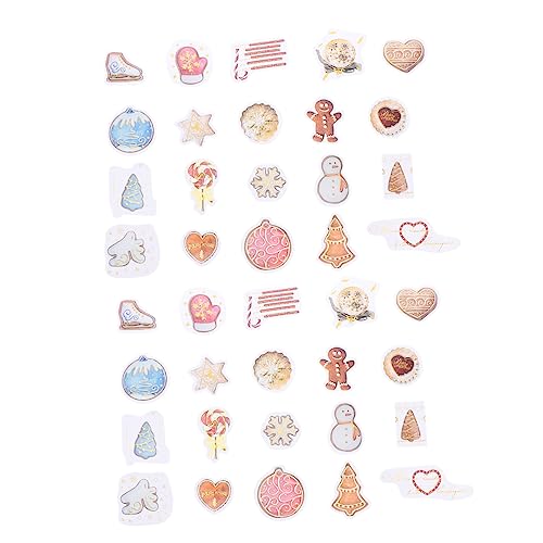 Toyvian Vintage Weihnachten Stempel Aufkleber Set 80 Blätter Umschlag Tagebuch Fotoalbum Dekorationen von Toyvian