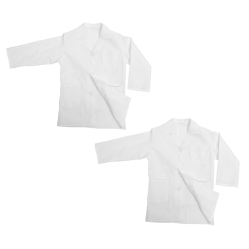 Toyvian 2 Sets Kinder-Arztkittel: Weißer Laborkittel Für Kinder, Kleinkinder, Arzt-kostüm, Wissenschaftler-Outfit Für Den Karrieretag, Schule, Wissenschaftstag, Rollenspiel, Cosplay von Toyvian