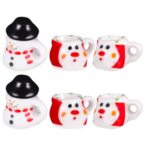 Toyvian 2 Sets Mini-Teekannen: Puppenhaus-Miniaturen für die Weihnachtsdekoration – Kleine Keramik-Teetassen mit Schneemann- – Rollenspiel-Teeservice für Kinder Toyvian 2 Sets Mini-Teekannen: Puppenhaus-Miniaturen für die Weihnachtsdekoration – Kleine Keramik-Teetassen mit Schneemann- – Rollenspiel-Teeservice für Kinder von Toyvian