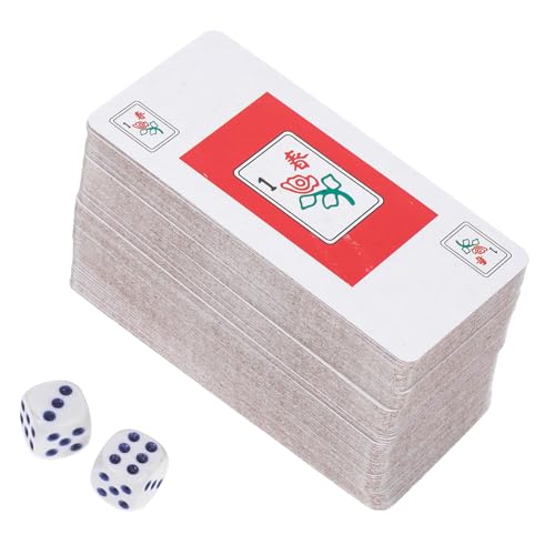 Toyvian 2sätze Mahjong Karten Für Reisen Tragbare Teiliges Mahjong Poker Spiel Mit Zubehör Und Würfeln Für Camping Und Outdoor-Spiele von Toyvian