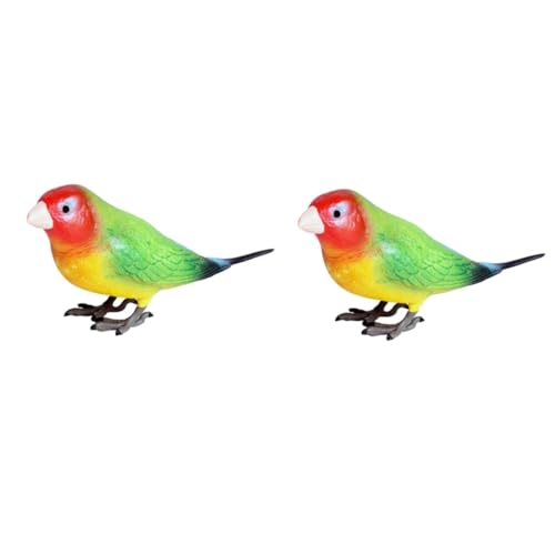 Toyvian 2 Stck. Papagei Modell Lebendige Vogelfigur Vogelmodell Vögel Basteln Lehrhilfe Desktop-Dekoration Papagei Handwerk Vögel Modell Kunsthandwerk Plastik Bunt von Toyvian