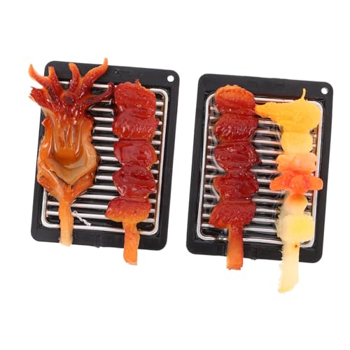 Toyvian 2 Stück 1:6 Puppenhaus Miniatur Lebensmittel Meeresfrüchte BBQ Grill Spielzeug Set Für Realistische Puppenhaus Küche Modell Und Rollenspiel Küche Zubehör von Toyvian