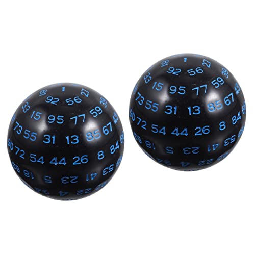 Toyvian 2 100 100-seitiger polyedrische kugelförmige Gepunktete Spielzeug heusgen für Partyspiele Leichter Zahlenwürfel Einzel großer Ball Unterhaltung von Toyvian