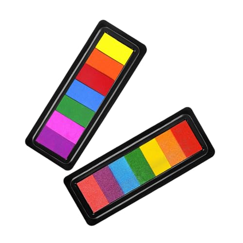 Toyvian 2 Stück Abwaschbare Stempelkissen für Fingerfarben und Scrapbooking Sicher und Ungiftig für DIY Projekte und Kreative Bastelarbeiten Farben pro Box von Toyvian
