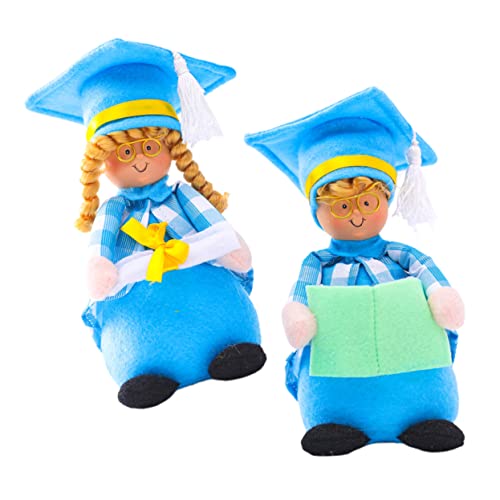 Toyvian 2 Stücke Puppe Spielzeug Gefüllte Doktor Hut Graduation Puppe Spielzeug Für Wohnkultur von Toyvian