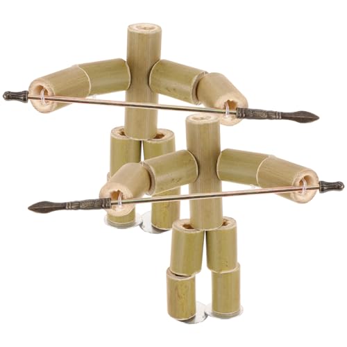 Toyvian 2 Stück Bambusmann Kinderhelm Bastelzubehör Handgefertigtes Puppenset Puppe Für Bambuspuppen Tischpuppenspiele Bambus Bjd Puppe Tischpuppe Kampfspielzeug Grün von Toyvian