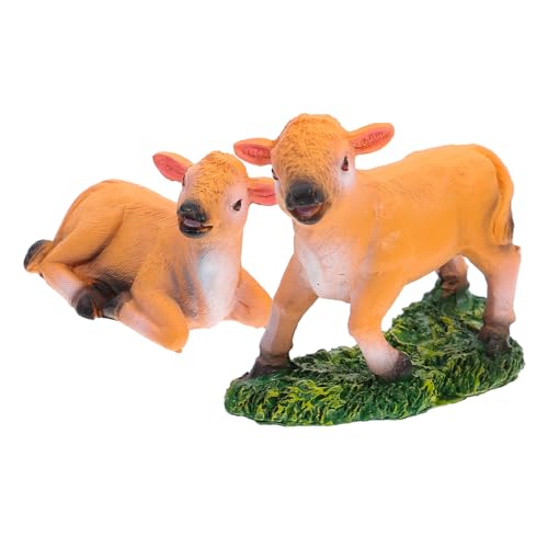 Toyvian 2 Stück Miniatur-kuhfiguren Aus Kunstharz Ergänzung Zur Wohndekoration von Toyvian
