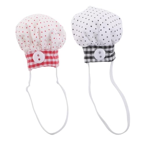 Toyvian 2 Stück Chefhutdekoration Hundebekleidung Puppenbekleidungszubehör Kochspielzeug Kochkappe für kleine Tierkochkoch Stofftier Outfits Puppenkochkappen Puppenkleidung PP-Baumwolle von Toyvian