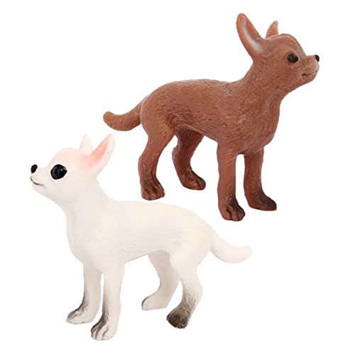 Toyvian 2stücke Mini Hund Figuren Realistische Chihuahua Dekoration Junge Mädchen Lernspielzeug Detailreiche Tiermodelle Für Zuhause Und Garten Robuste Und Lebensnahe Ornamente von Toyvian