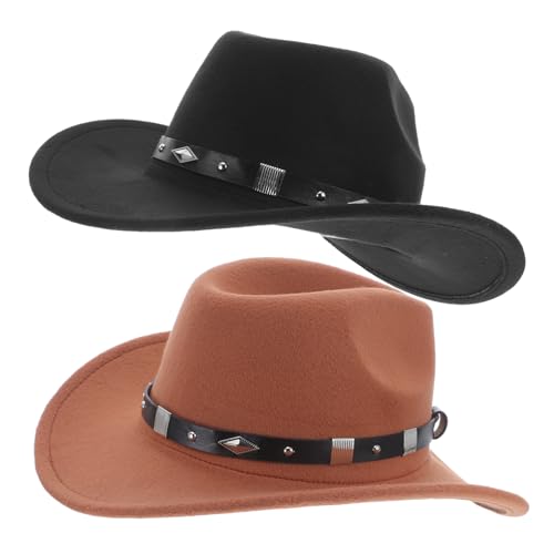 Toyvian 2 Stück Cowboyhut Damen Herren Western Style mit Breiter Krempe Leichter Atmungsaktiver Polyesterhut für Country Partys Reiten Camping und Western Kostüme Toyvian 2 Stück Cowboyhut Damen Herren Western Style mit Breiter Krempe Leichter Atmungsaktiver Polyesterhut für Country Partys Reiten Camping und Western Kostüme von Toyvian