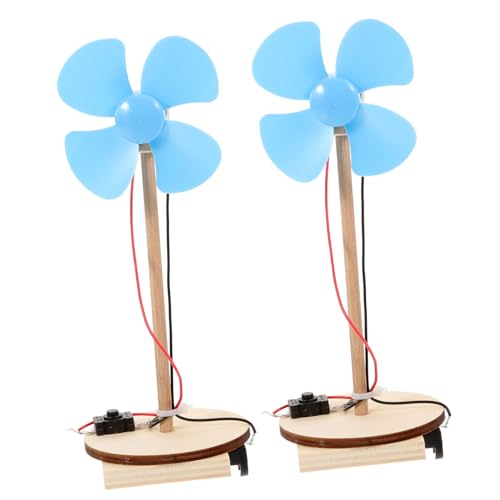 Toyvian 2 Stück Desktop-lüfter Elektrischer Experimentierkasten Klein Motor Mini-handfächer Wissenschafts-kit Handgefertigter Elektrischer Tragbarer Rot von Toyvian