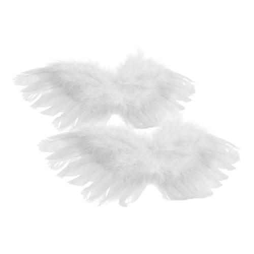 Toyvian 2 Stück Engelsflügelverzierungen engelsflügel deko weißer Engel kleine flügel Ornamente Miniatur-Engelsflügel-Requisiten winzige Engelsflügel kleine Engelsflügel künstliche Feder von Toyvian