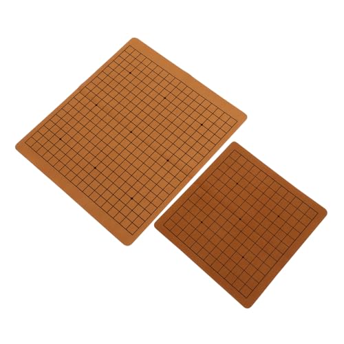 Toyvian 2 Stück Faltbares Go Schachbrett Tragbares Doppelseitiges PU Lederbrett Muster für Steine für Steine für Reisegebrauch Zufällige Farbe von Toyvian