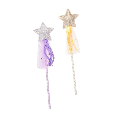 Toyvian 2 Stück Feenstab mit Glitzer Sternform für Kinderpartys Bühnenaufführungen Halloween und Kreative Requisiten für Zauberhafte von Toyvian