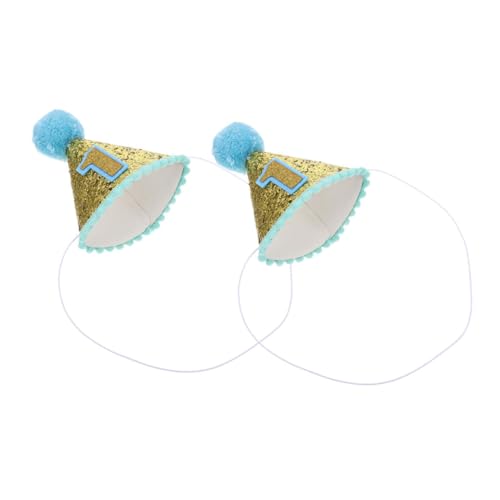 Toyvian 2 Stück Geburtstag Partyhüte mit Glitzer Verstellbares Stirnband Leichter Kegelhut für Jungen Indoor Outdoor Geburtstagsdekoration von Toyvian