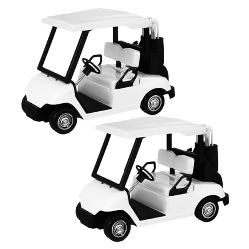 Toyvian 2 Stück Golfwagenmodell Minigolfwagen Für Golfwagen- -golfwagen Golfwagen-modellspielzeug Golf-Dekoration Golfcart-Modell Desktop-golfwagen Weiß Legierung von Toyvian