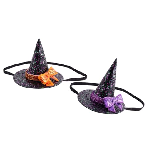 Toyvian 2 Stück Halloween Hexenhut Haarreifen Teiliges mit Pailletten und Schleife Bequemes Party Stirnband für Erwachsene für Halloween Party Cosplay und Festtage von Toyvian
