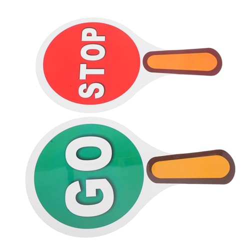 Toyvian 2 Stück Handheld Verkehrsschild Doppelseitige wasserdichte Lehrhilfe für Unterricht Leuchtend Rotes Zeichen für Verkehrssicherheit und Toyvian 2 Stück Handheld Verkehrsschild Doppelseitige wasserdichte Lehrhilfe für Unterricht Leuchtend Rotes Zeichen für Verkehrssicherheit und von Toyvian
