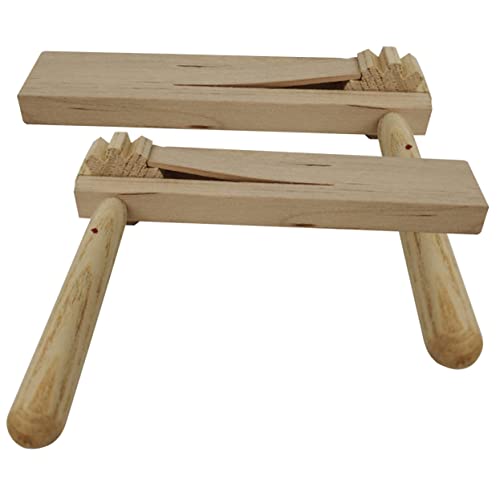 Toyvian 2 Stück Holz Dreh Ratsche Teiliges Manuelle Drehbare Castanets aus Holz Kindermusikinstrument Lärmmachendes Musikspielzeug zur Musikalischen Früherziehung und Geschenkidee von Toyvian