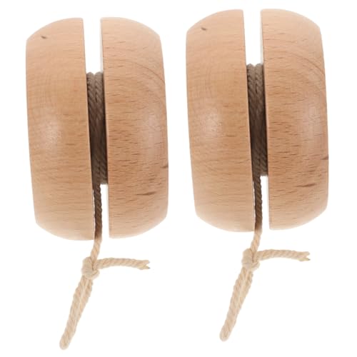 Toyvian 2 Stück Holz Yoyo Teilig Leichtes Verstellbares Einsteiger mit Attraktivem Design Pädagogisch für Geburtstags und Weihnachtsfeiern Outdoor Spielspaß von Toyvian