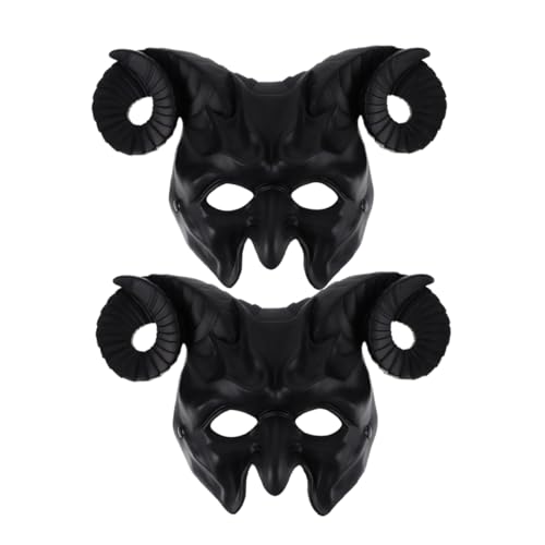 Toyvian 2 Stück Horned Masquerade Animal Halbmaske für Halloween Party Dekorative Cosplay Requisite für Erwachsene bei Festivals und Rollenspielen von Toyvian