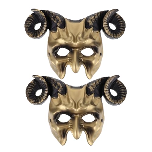 Toyvian 2 Stück Hornmaske Halloween-Party-Maske Dekorative Maske Karnevalsmasken Masken Maskerade Partymaske Masken-Cosplay Halloween-Cosplay-Maske Maskenverzierung Maskenparty PR Golden Toyvian 2 Stück Hornmaske Halloween-Party-Maske Dekorative Maske Karnevalsmasken Masken Maskerade Partymaske Masken-Cosplay Halloween-Cosplay-Maske Maskenverzierung Maskenparty PR Golden von Toyvian