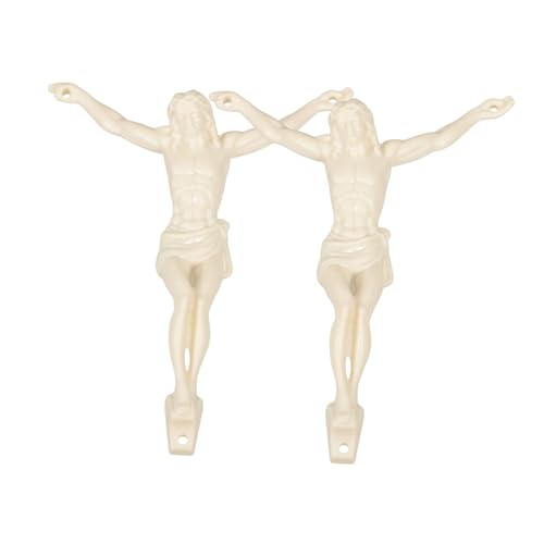 Toyvian 2 Stück Jesus Accessoires Religiöse Jesusfigur Christus-anhänger-Charm Katholische Jesus-Statue Jesus Kreuz Halsketten Kreuz Zum Aufhängen An Der Wand Handkreuz Beige Plastik von Toyvian
