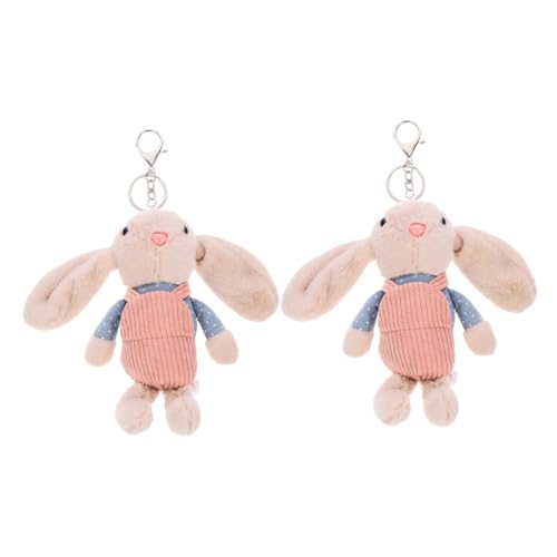 Toyvian 2 Stück Kaninchen Plüschtier Schlüsselanhänger Mini Häschen Puppe Futterspender Gefüllter Schlüsselanhänger Panda Kissen Kaninchenstall Puppe Schlüsselanhänger Tiere von Toyvian