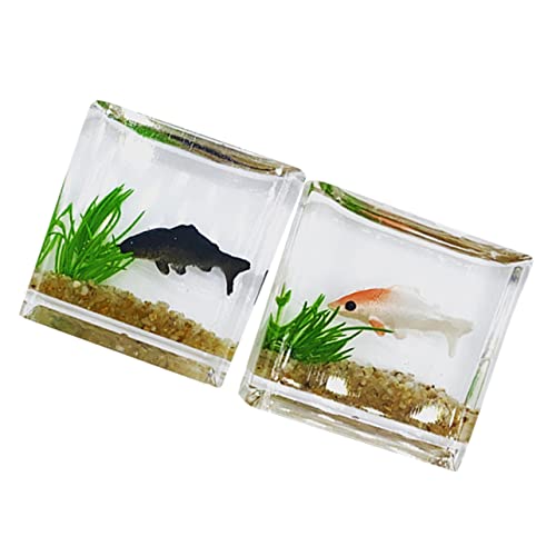 Toyvian 2stücke Teiliges Miniatur-Aquarium Lebensnahe -Fisch Tanks Für Puppenhäuser Und Miniatur-gärten Dekoration Für Kleine Räume Und Kinderpartys von Toyvian