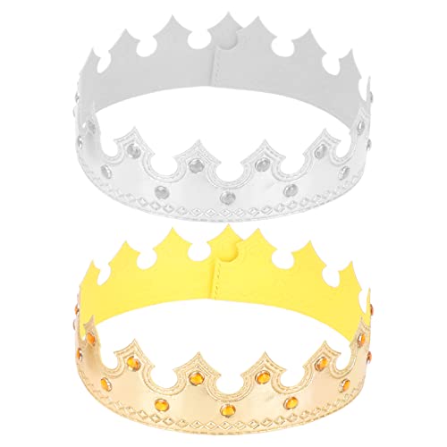 Toyvian 2 Stück Kinder- Geburtstagskronen für Klassenzimmer Goldene Königskronen für Kinder Und Erwachsene Papierkrone für Feiertagsfest- Partygeschenke Babyparty- Foto- Requisiten von Toyvian